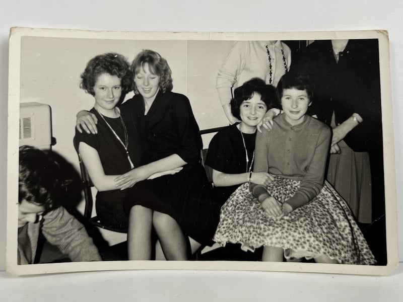 Elizabeth with her friends Anne, Barbara (Babs) and cousin Mary in the early 1960s.