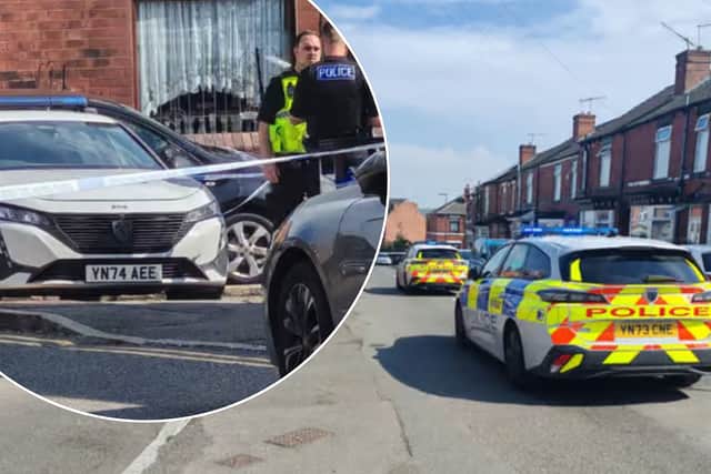 The scene in Pitt Street, Kimberworth, Rotherham after shots were fired towards a Land Rover vehicle at around 1.18pm on Tuesday, August 12, 2025. 37-year-old Kyle Dearn has now pleaded guilty to a firearm charge related to the shooting