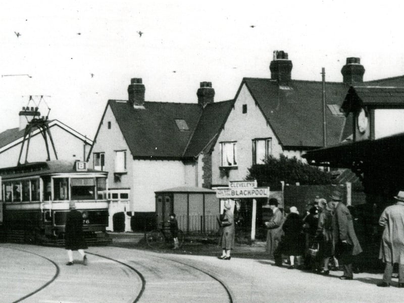 Box Car 111 and Pantograph 176 with the newly laid track. The shelter on the right was later demolished