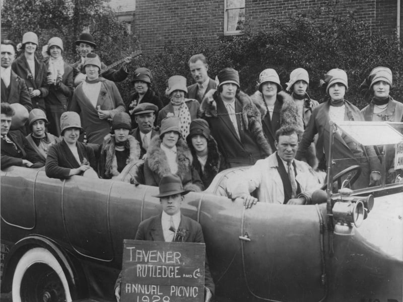 Tavener Rutledge and Co workers on a trip to Blackpool for their annual picnic in 1928
