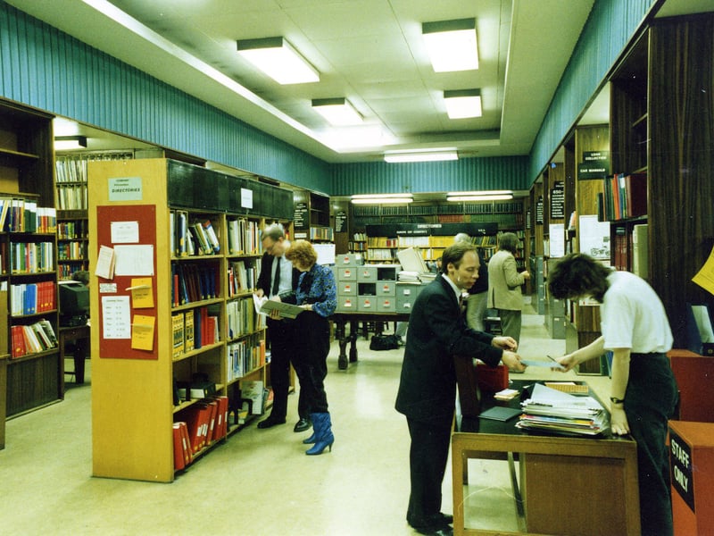 Library of Commerce, Science and Technology on the ground floor of Leeds Central Library. Known popularly as the Commercial and Technical Library, it housed all the information for business as well as the library's stock of books and journals on science and technology.