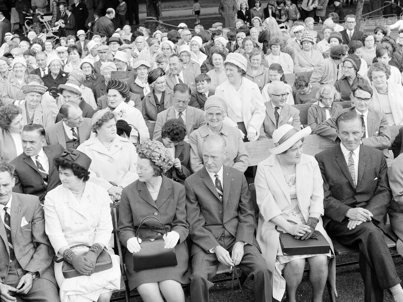 The audience at the Sashing of the Honest Lad and Lass during Musselburgh's festival week in July 1965.