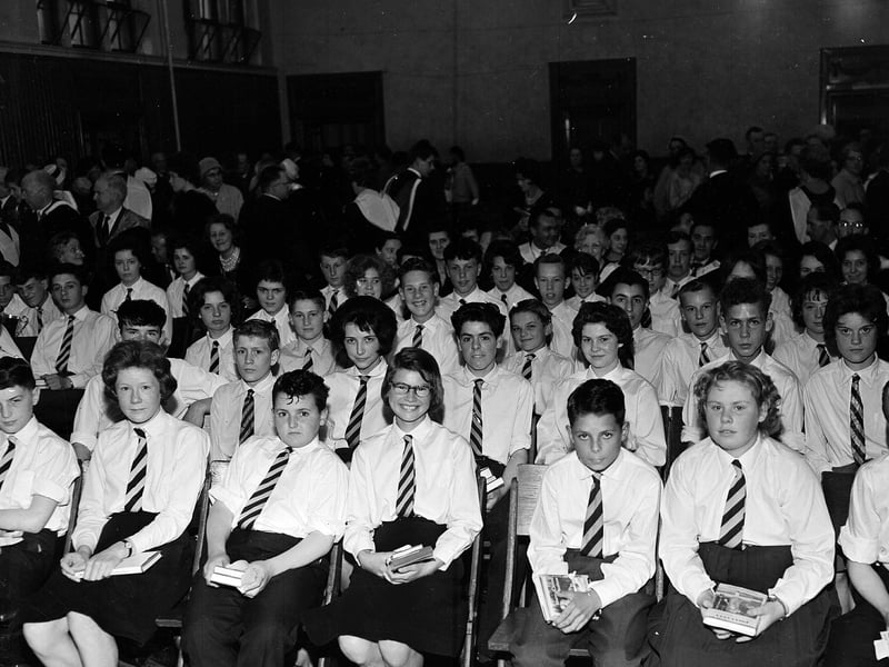 Winners at Musselburgh School's annual prize-giving in June 1963.