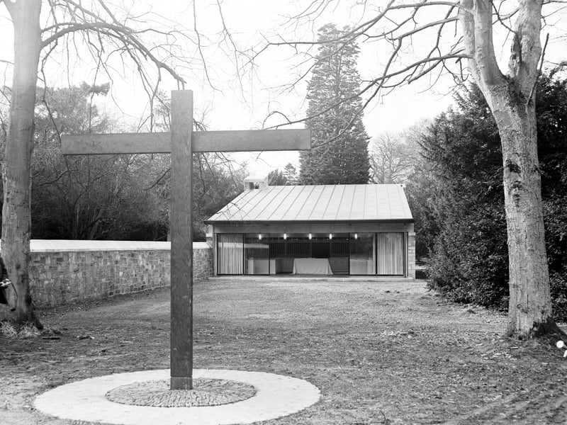 The exterior of the new chapel at Carberry Tower, Musselburgh, in March 1966.