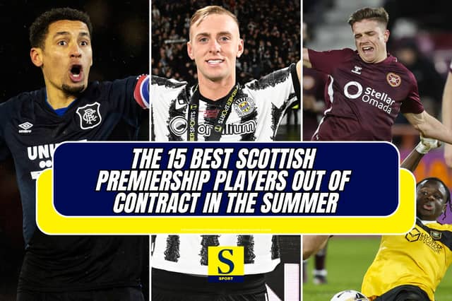 Here are the 15 best players in the Scottish Premiership that see their contract expire in the summer. Cr: SNS Group.