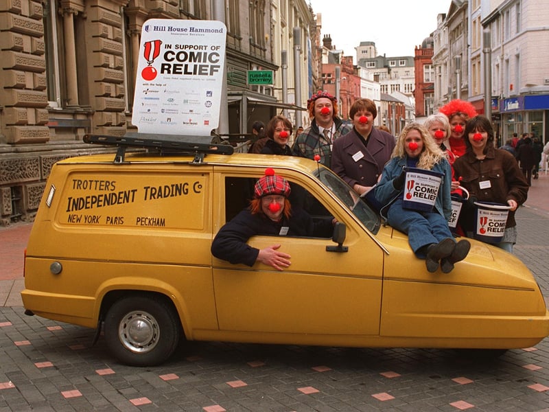Fundraisers were out in force to raise money for Comic Relief.