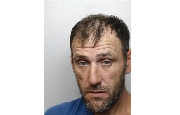 Wayne Smith, 46, of Raisen Hall Road, Sheffield, was caught asleep behind the wheel of a red Skoda Fabia he had stolen five days before, which he had then used in another attempted burglary.