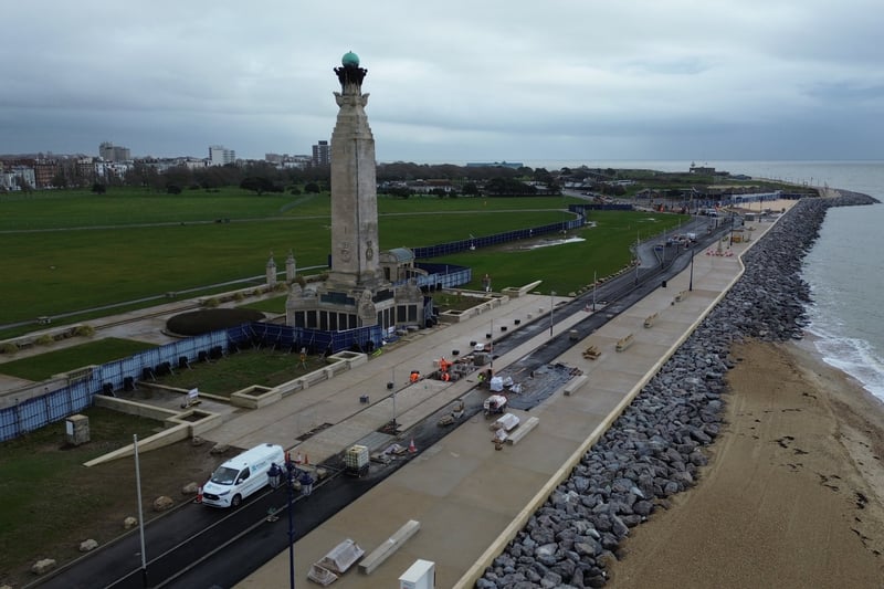 Work is continuing apace to create a new road in front of Southsea Common