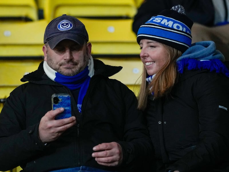 1,774 Pompey supporters made the trip to Vicarage Road on Wednesday evening and were in high spirits as the Blues earned a 1-1 draw.