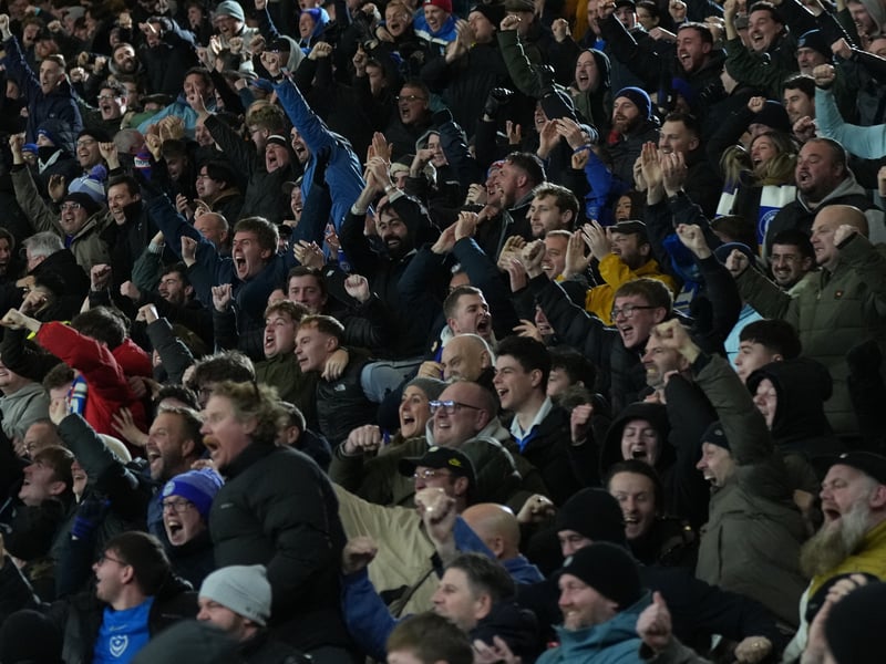1,774 Pompey supporters made the trip to Vicarage Road on Wednesday evening and were in high spirits as the Blues earned a 1-1 draw.