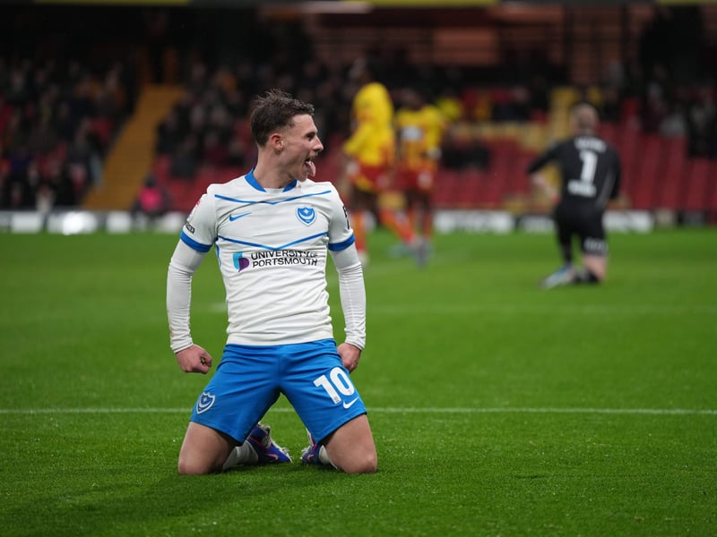 Adrian Segecic sends the travelling Fratton faithful into ruptures after his 73rd-minute strike in front of the Pompey fans.