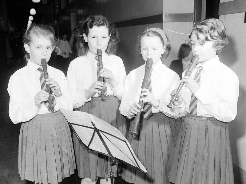 The West Pilton Recorder Group at the Pilton Festival of Music in 1963.