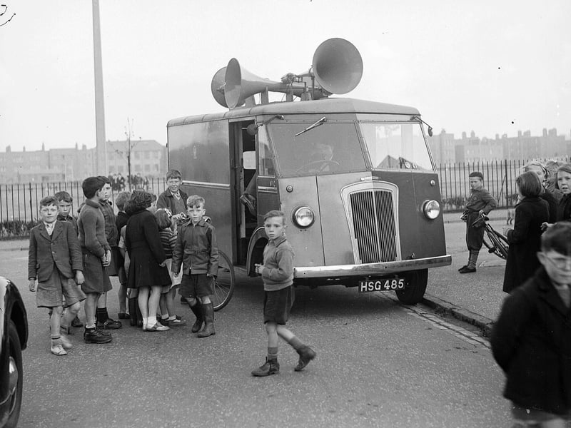 The Tuberculosis Campaign mobile van in Pilton in May 1954.