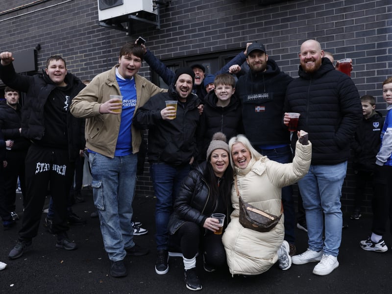 Excited fans at Fratton Park