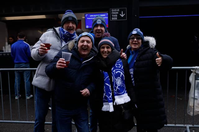 Excited fans arrive at Fratton Park