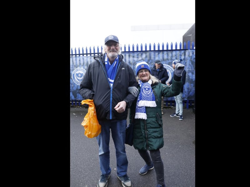 Excited fans at Fratton Park before kick-off