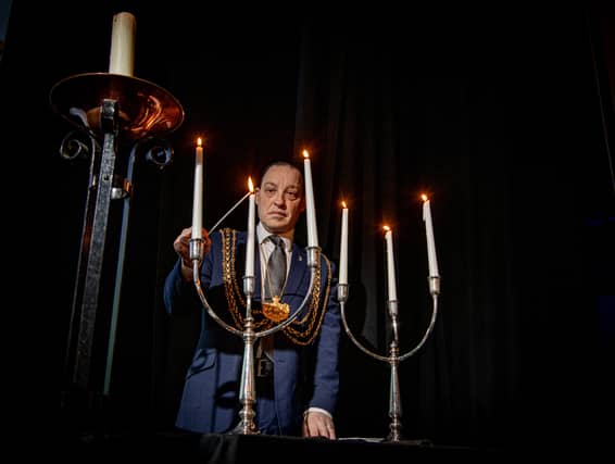Lord Mayor of Leeds, Councillor Dan Cohen marks Holocaust Memorial Day at an event at the City Varieties in Leeds.