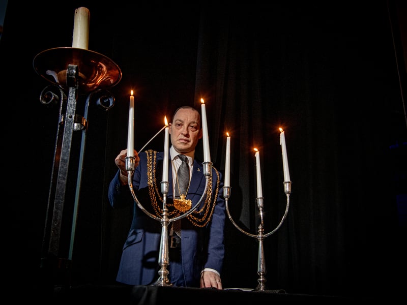 Lord Mayor of Leeds, Councillor Dan Cohen marks Holocaust Memorial Day at an event at the City Varieties in Leeds.