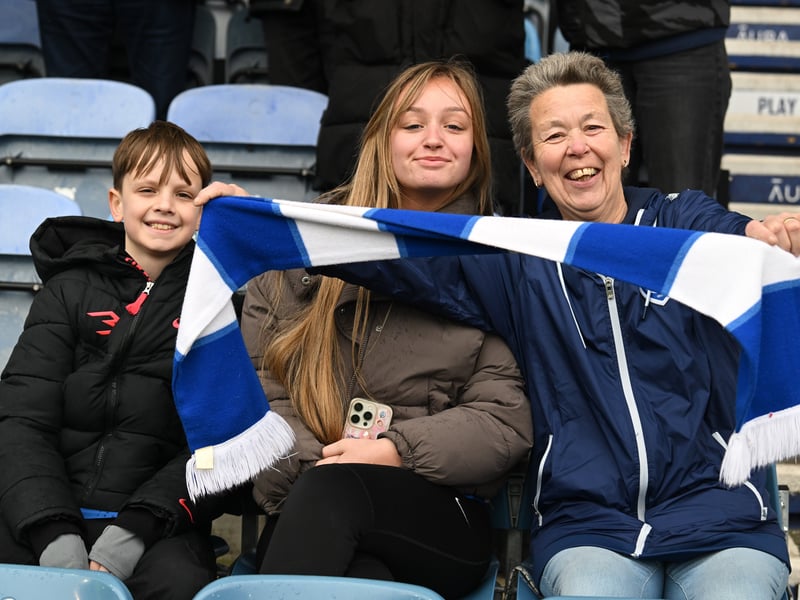 Pompey fans backing their team in the south-coast derby against Southampton.