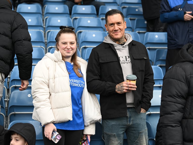 Pompey fans backing their team in the south-coast derby against Southampton.