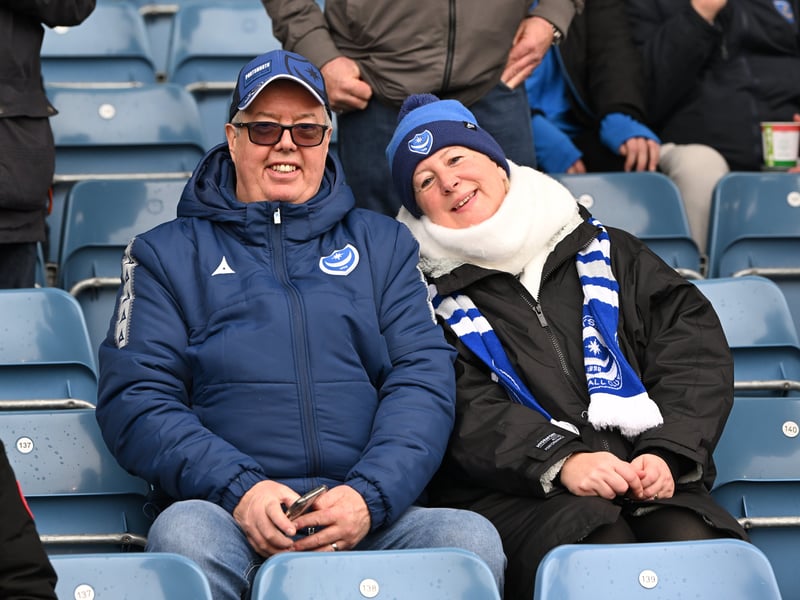 Pompey fans backing their team in the south-coast derby against Southampton.