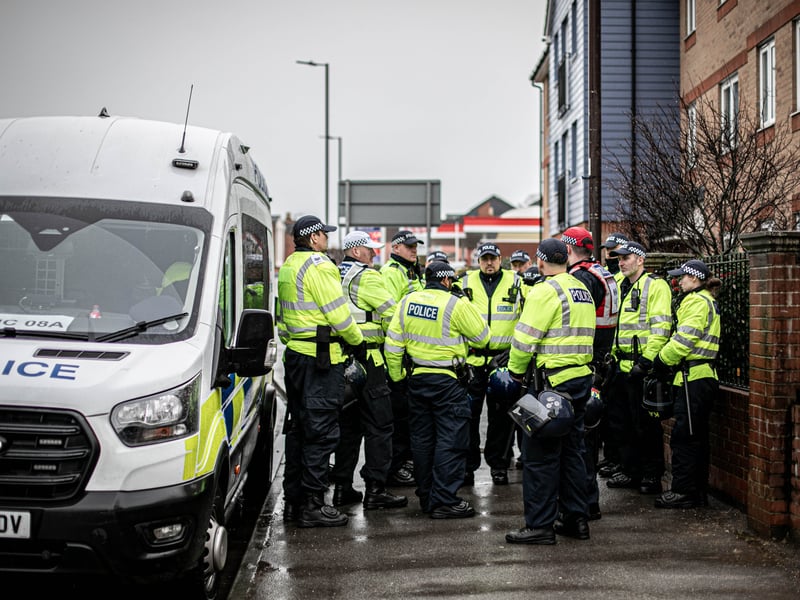Police presence remained high after full time