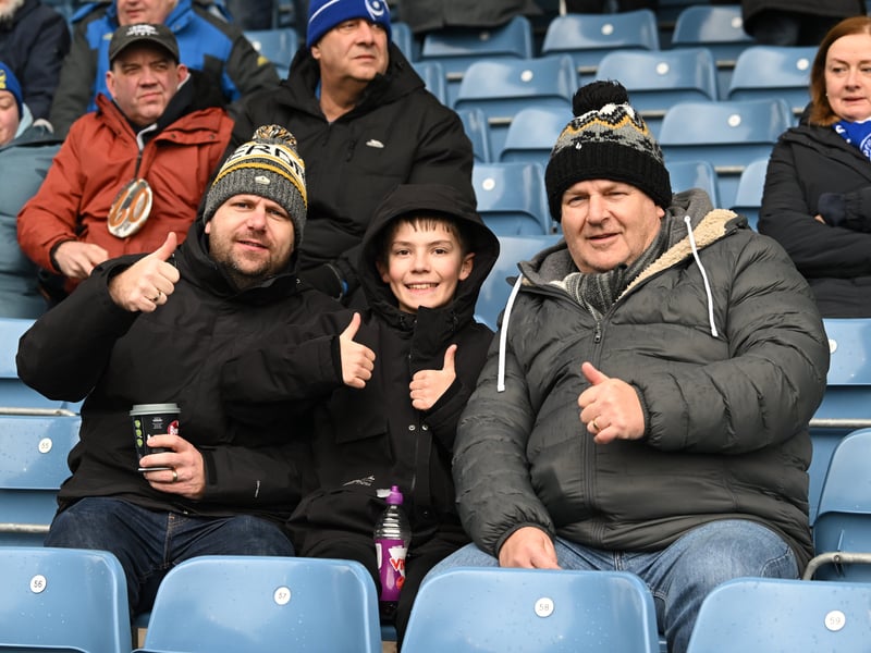 Pompey fans backing their team in the south-coast derby against Southampton.   