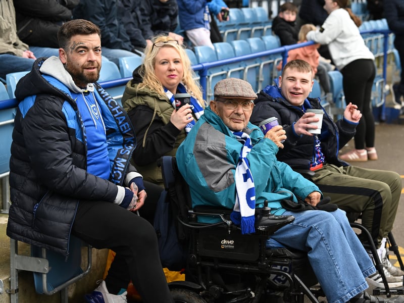 Pompey fans backing their team in the south-coast derby against Southampton. 