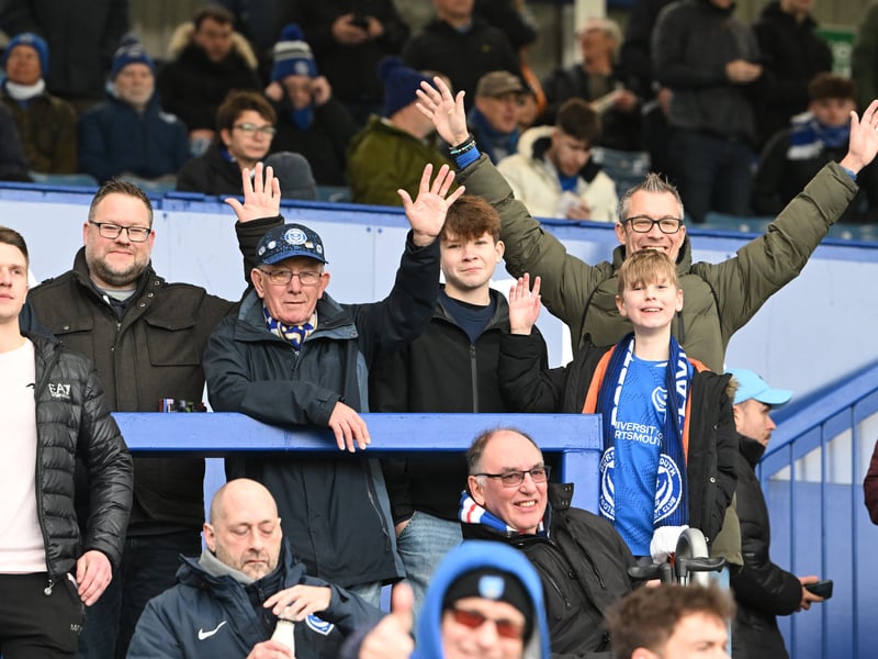 Pompey fans backing their team in the south-coast derby against Southampton.