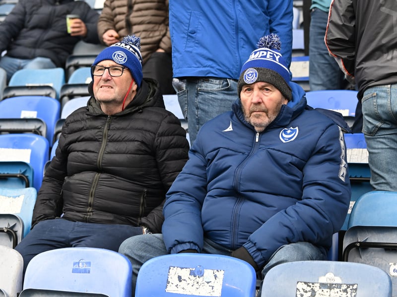 Pompey fans backing their team in the south-coast derby against Southampton.