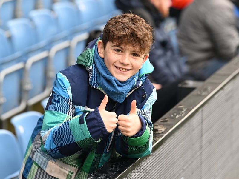 Pompey fans backing their team in the south-coast derby against Southampton. 