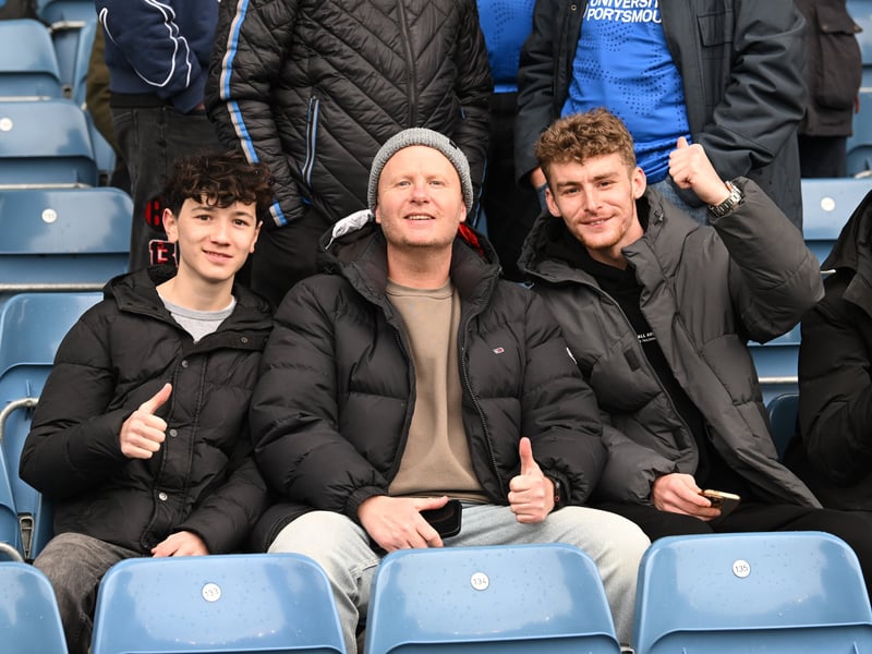 Pompey fans backing their team in the south-coast derby against Southampton.  