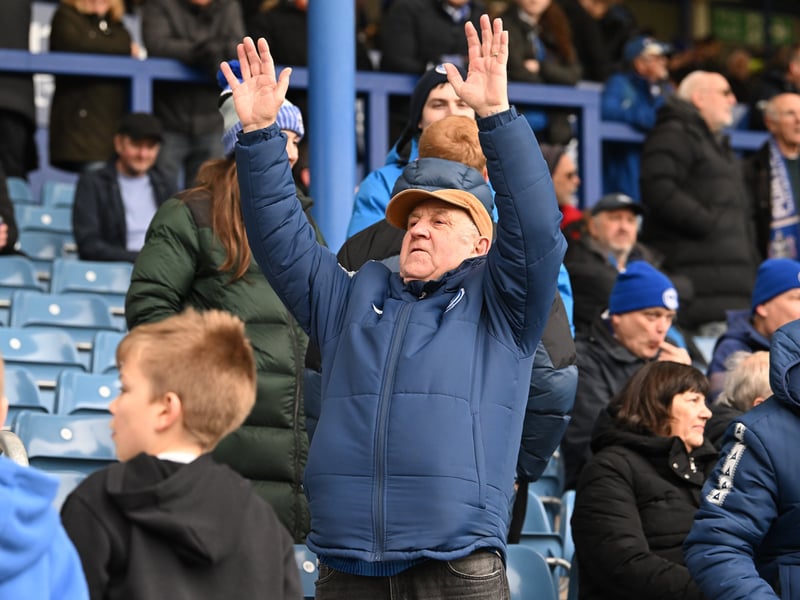 Pompey fans backing their team in the south-coast derby against Southampton.