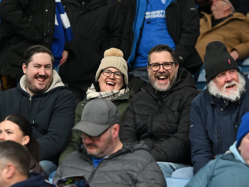 Pompey fans backing their team in the south-coast derby against Southampton.