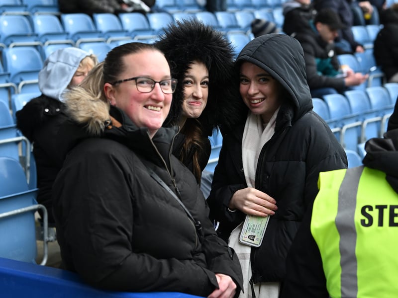 Pompey fans backing their team in the south-coast derby against Southampton.