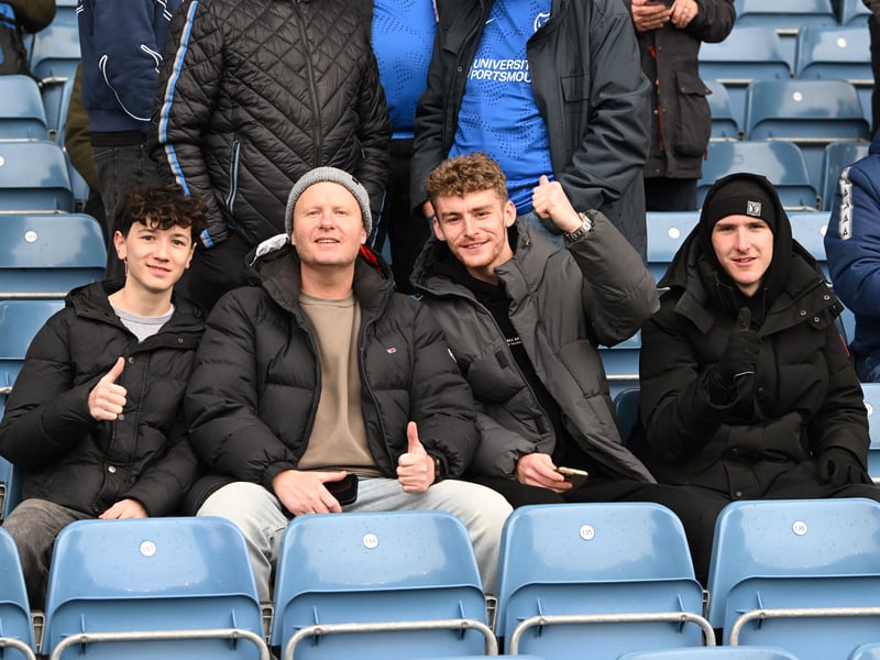 Pompey fans backing their team in the south-coast derby against Southampton.