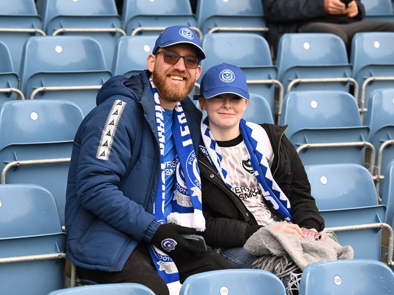Pompey fans backing their team in the south-coast derby against Southampton.  