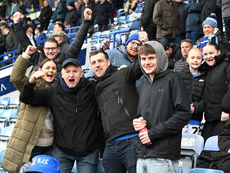 Pompey fans backing their team in the south-coast derby against Southampton.