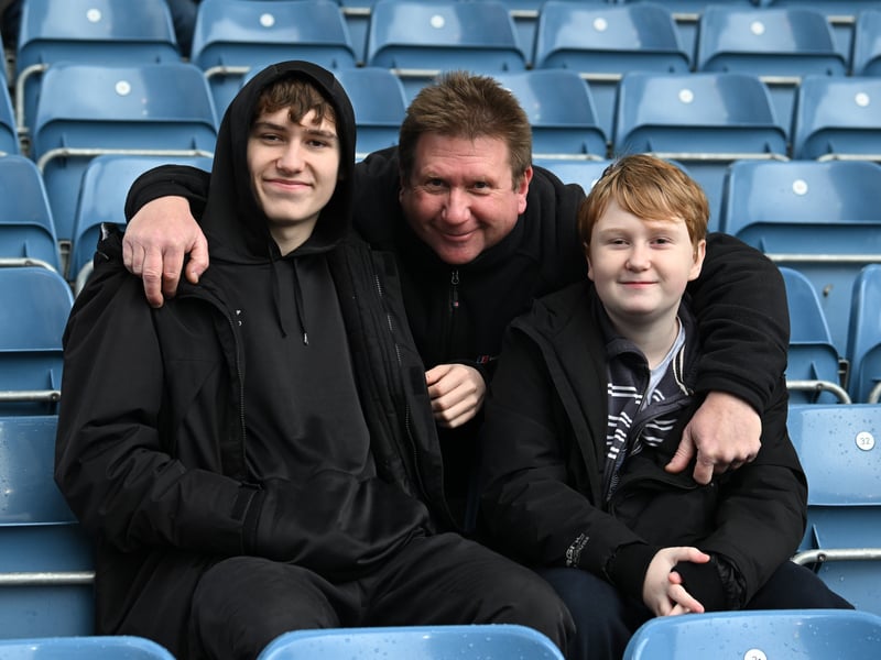 Pompey fans backing their team in the south-coast derby against Southampton. 