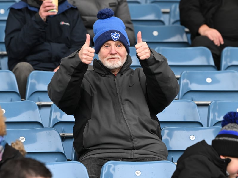 Pompey fans backing their team in the south-coast derby against Southampton.