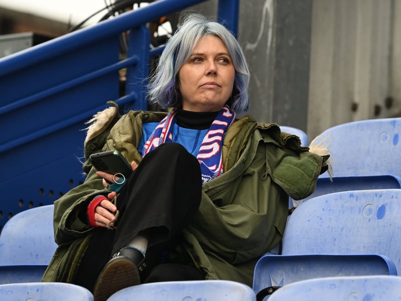 Pompey fans backing their team in the south-coast derby against Southampton.