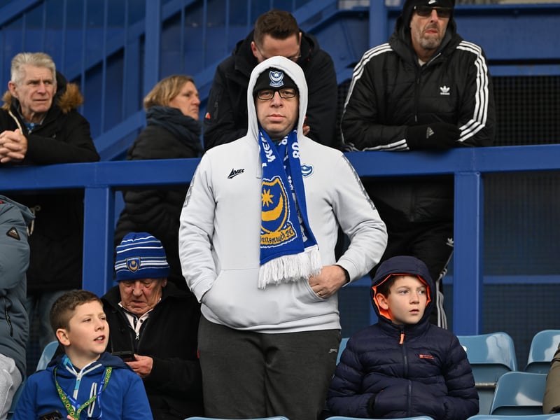 Pompey fans backing their team in the south-coast derby against Southampton. 