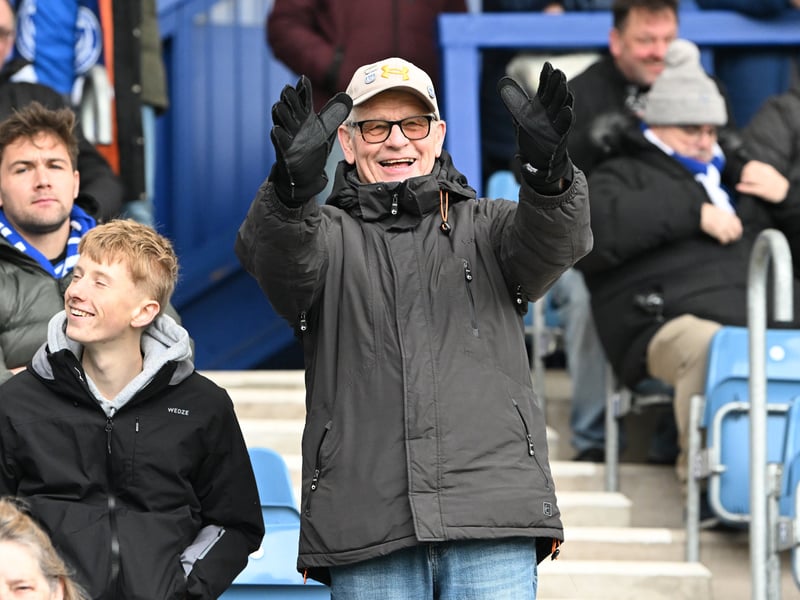 Pompey fans backing their team in the south-coast derby against Southampton. 