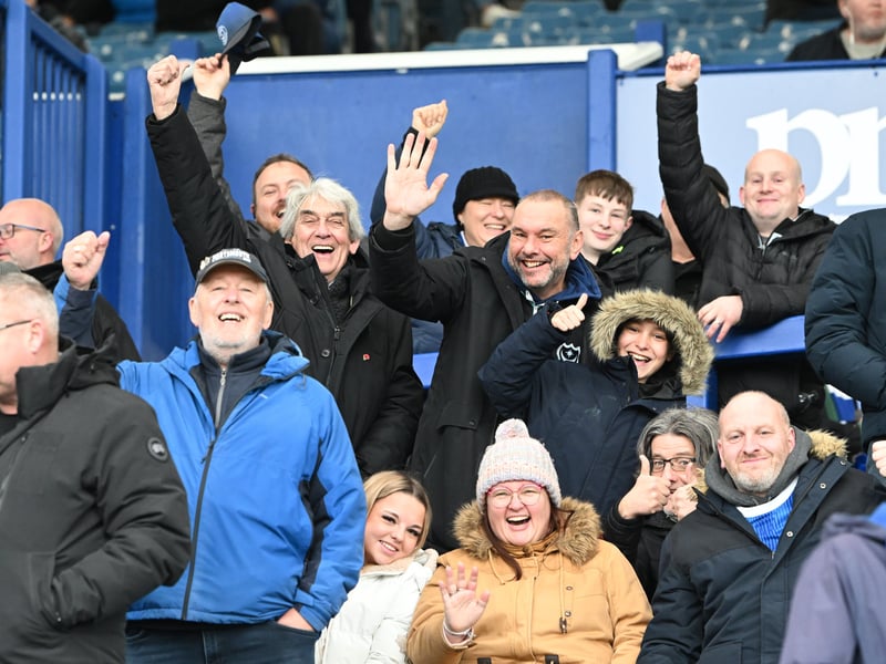 Pompey fans backing their team in the south-coast derby against Southampton.