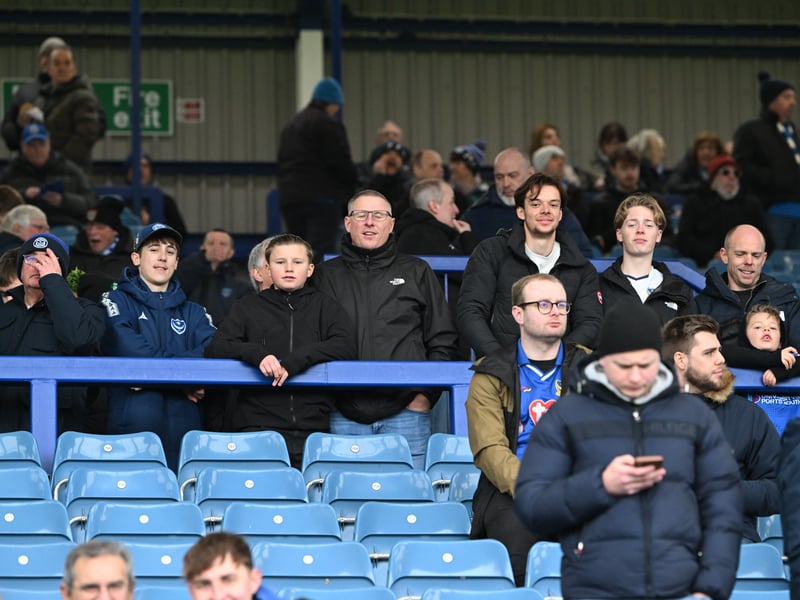 Pompey fans backing their team in the south-coast derby against Southampton.
