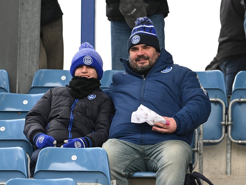 Pompey fans backing their team in the south-coast derby against Southampton.  