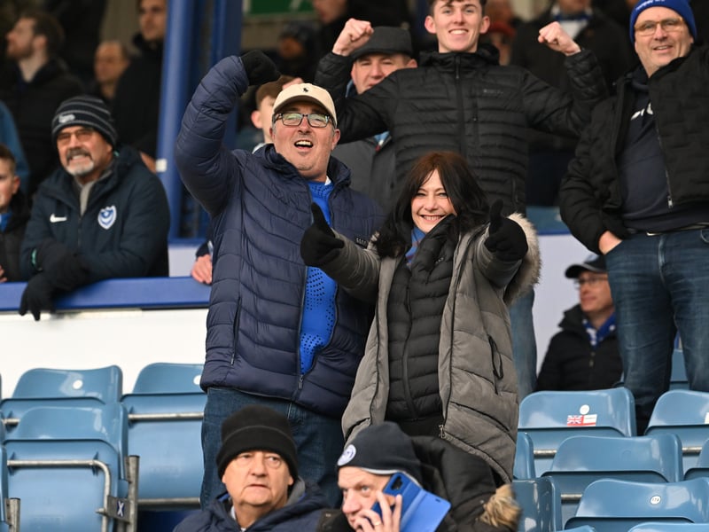 Pompey fans backing their team in the south-coast derby against Southampton.  
