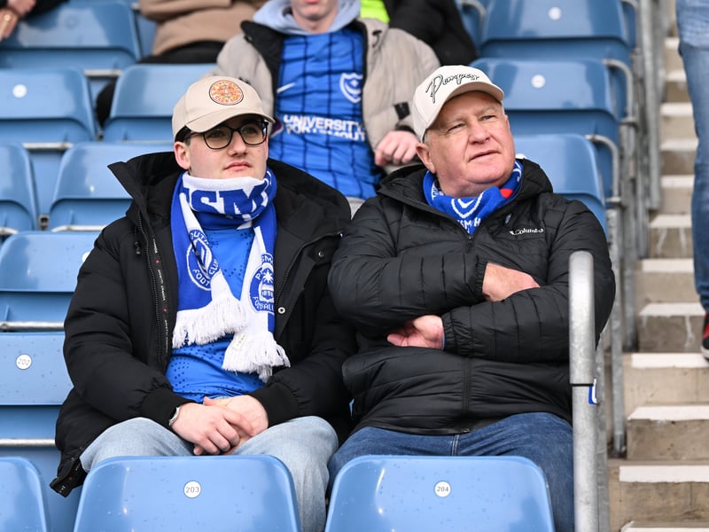 Pompey fans backing their team in the south-coast derby against Southampton.
