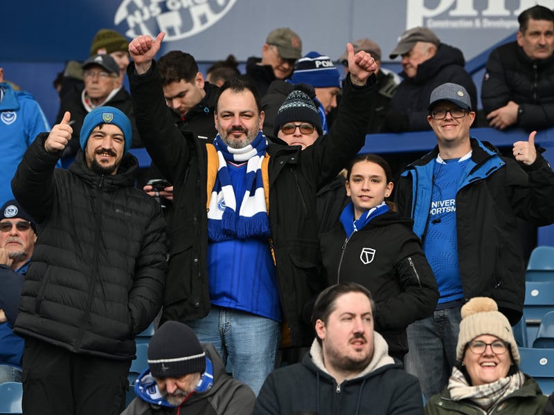 Pompey fans backing their team in the south-coast derby against Southampton.  