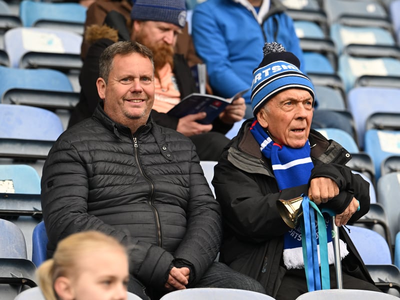 Pompey fans backing their team in the south-coast derby against Southampton.